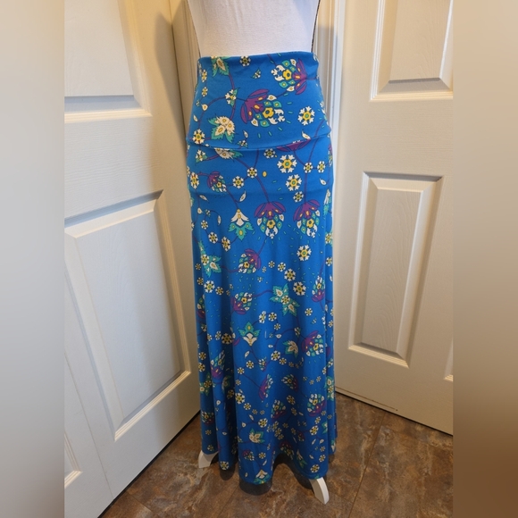 LuLaRoe Dresses & Skirts - LULAROE BLUE FLORAL MAXI SKIRT, SIZE XS, NEW